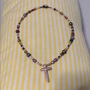 Cultivated multicolor pearl necklace